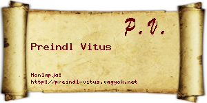 Preindl Vitus névjegykártya